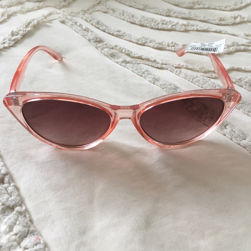 aerie Translucent Amber Oval Sunglasses with Dark Lenses - Picture 2 of 5